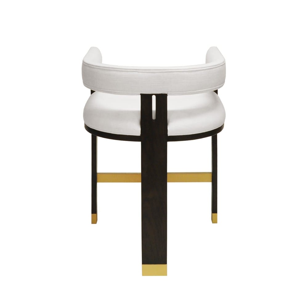 Worlds Away - Modern Wooden Accent Counter Stool With White Linen Upholstery - CRUISE ES view 3