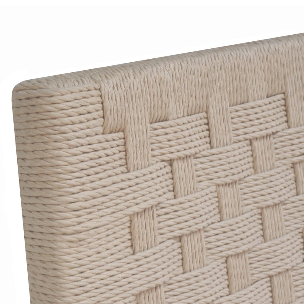 Worlds Away - Natural Rope Basketweave Pattern Counter Stool With Antique Brass Stretcher - BURBANK CS view 5