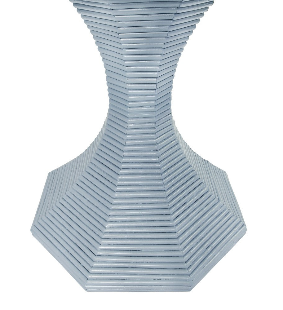 Worlds Away - Octagonal Reeded Side Table In Painted Light Blue - OCTAVIA LG LB view 6