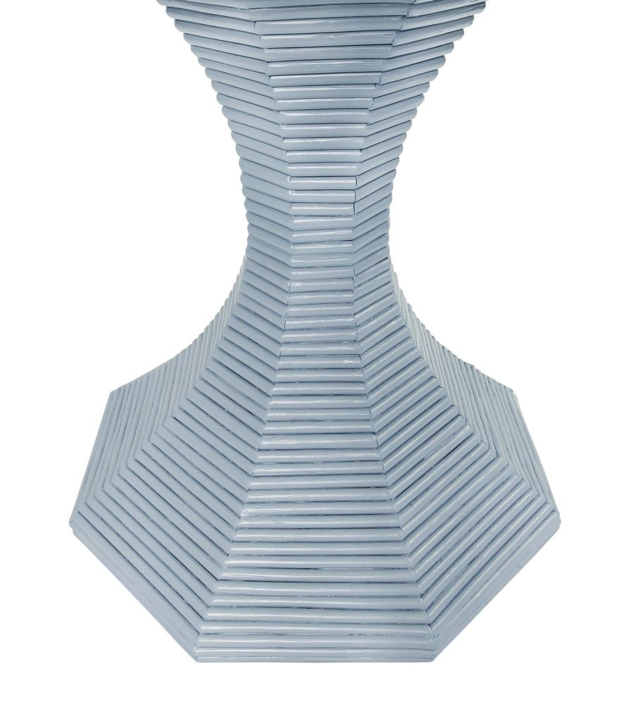 Worlds Away - Octagonal Reeded Side Table In Painted Light Blue - OCTAVIA LG LB view 6