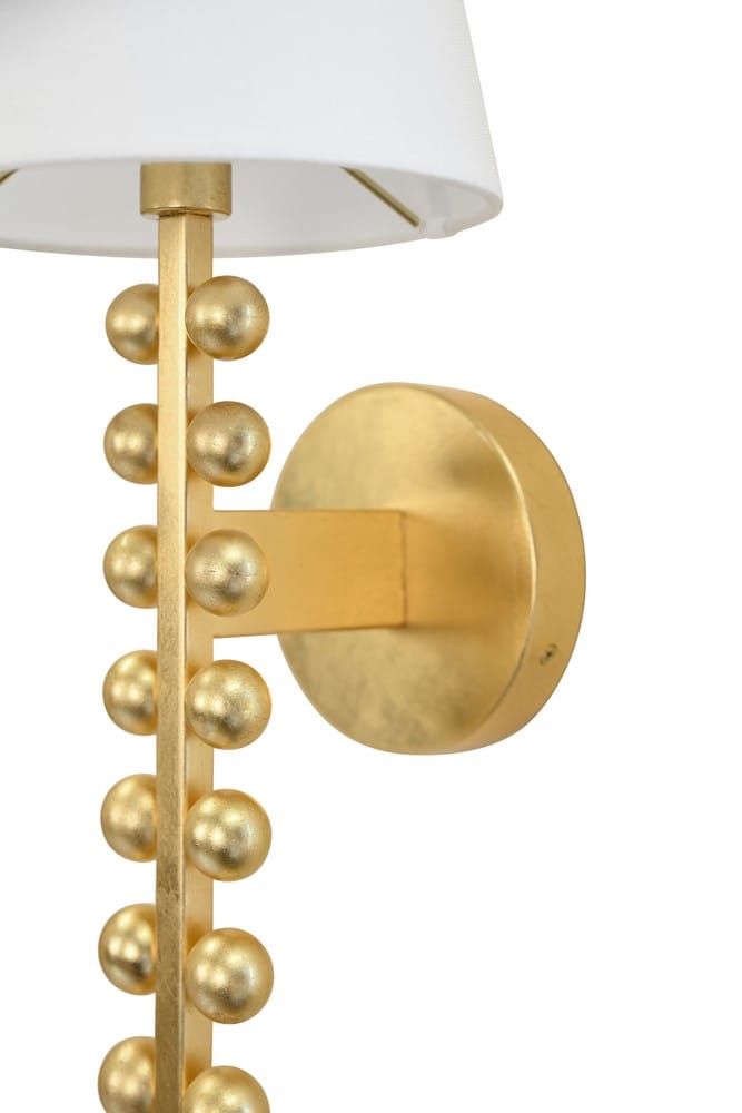 Worlds Away - One Arm Ball Lined Sconce With White Linen Shade - GINO G view 6
