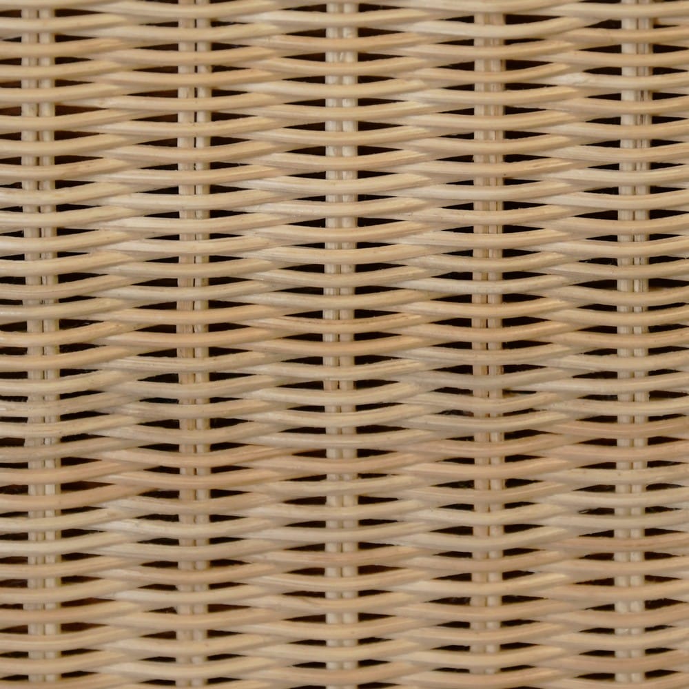 Worlds Away - One Drawer Round Side Table With Flared Scalloped Base In Rattan With Glass Top - INGRID view 6