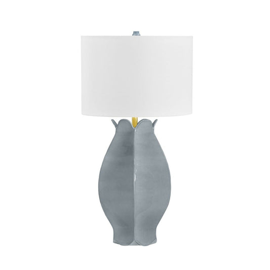 Worlds Away - Organic Floral Ceramic Table Lamp In Gray Blue Glaze - MAE GRYBL view 2