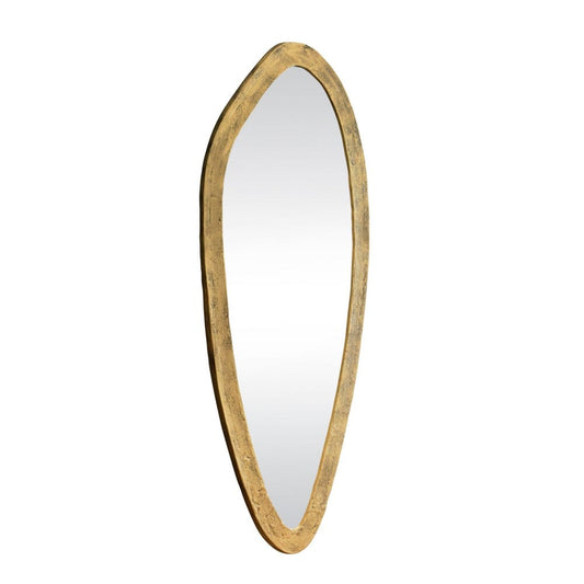 Worlds Away - Organic Oval Shaped Mirror In Brass Finish - MACY view 2
