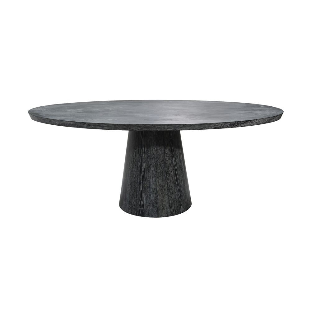 Worlds Away - Oval Black Cerused Oak Dining Table - JEFFERSON BCO view 1