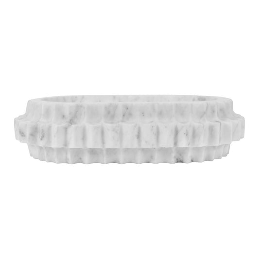 Worlds Away - Oval Marble Tray With Carved Edges - LILIBET view 2