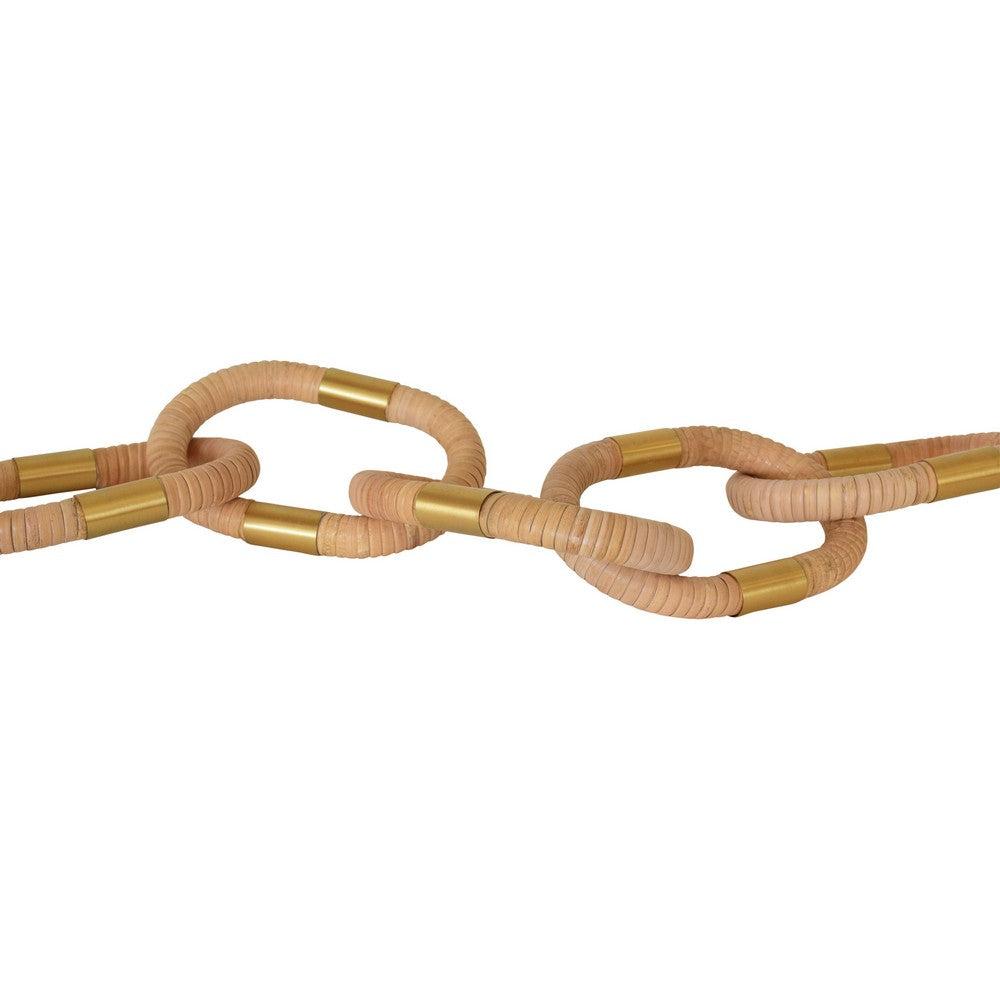 Worlds Away - Oval Natural Rattan Decorative Chain With Brass Detail - OTTO view 5