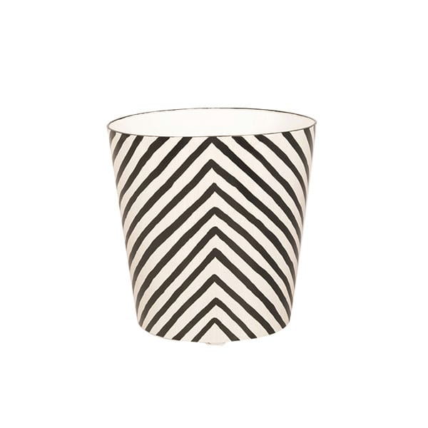 Worlds Away - Oval Wastebasket Zebra - WBZE view 1