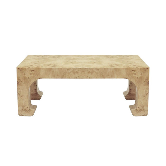 Worlds Away - Pagoda Style Coffee Table In Burl Wood - NICOLA BW view 2