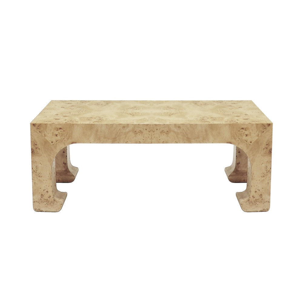 Worlds Away - Pagoda Style Coffee Table In Burl Wood - NICOLA BW view 2