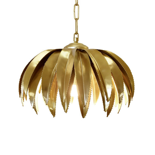 Worlds Away - Palm Leaf Pendant In Antique Brass - FIFI view 2