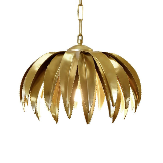 Worlds Away - Palm Leaf Pendant In Antique Brass - FIFI view 2