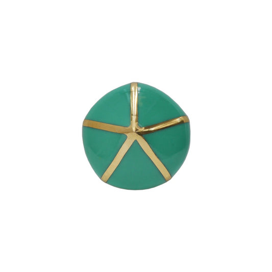 Worlds Away - Pointed Knob With Brass Detail In Teal - MIRANDA HTL view 2