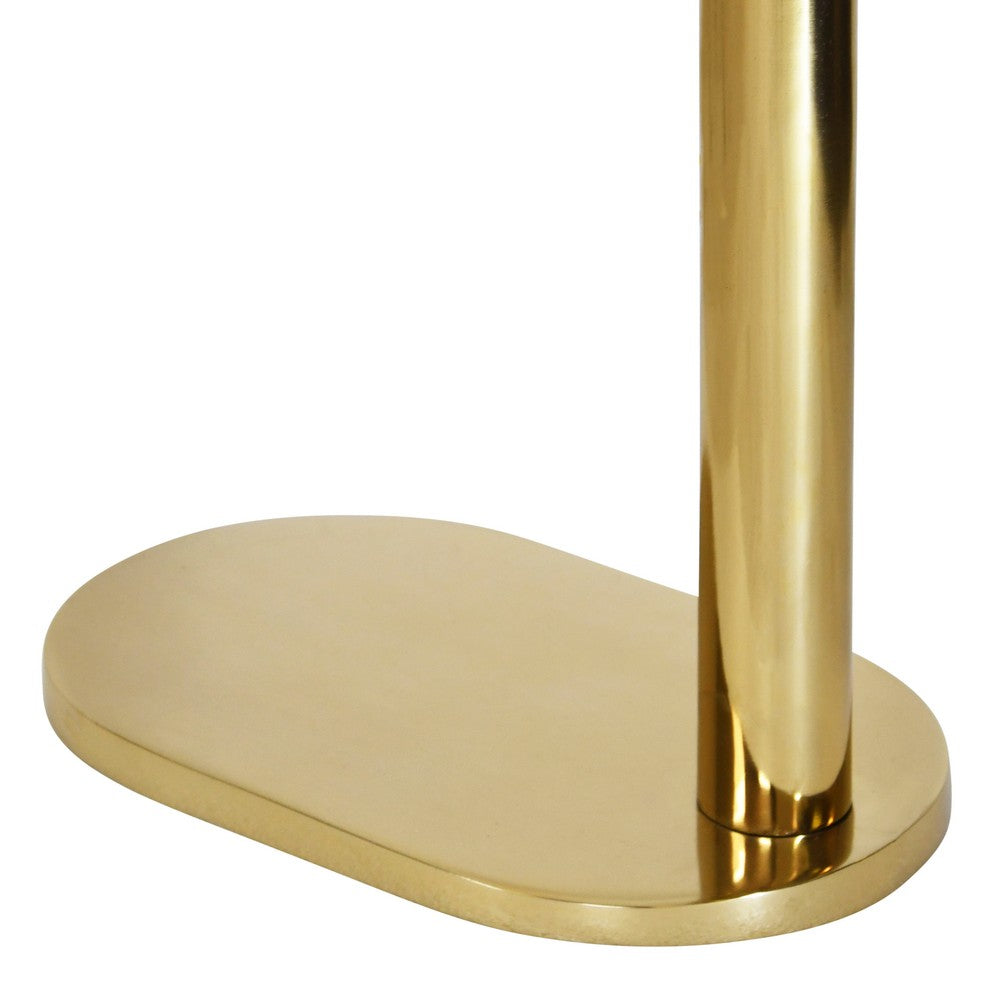 Worlds Away - Racetrack C Table In Brass With White Marble Top - SIMEON view 7