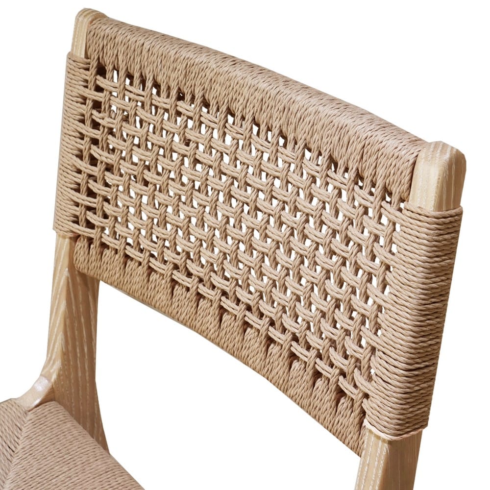 Worlds Away - Rattan Wrapped Dining Chair In Matte Cerused Oak - MONROE CO view 5