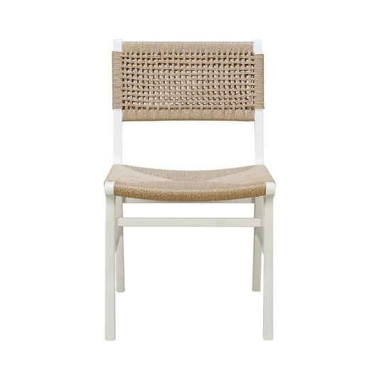 Worlds Away - Rattan Wrapped Dining Chair In Matte White Lacquer - MONROE WH view 2