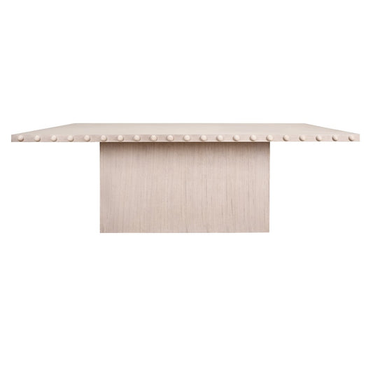 Worlds Away - Rectangle Dining Table With Studded Edge Top And Tapered Base In White Oak - LUCIAN RT WO view 2