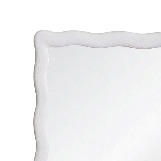 Worlds Away - Rectangular Mirror With Wavey Textured Frame In White - KYLO WH view 2