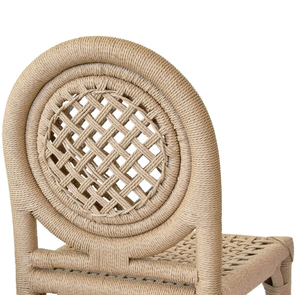 Worlds Away - Round Back Rattan Wrapped Dining Chair - GENTRY view 5