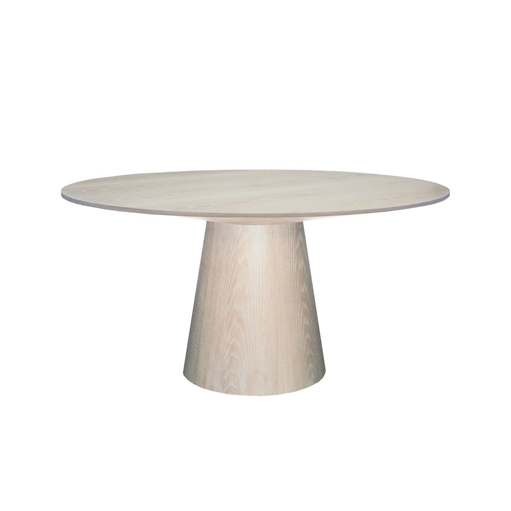 Worlds Away - Round Cerused Oak Dining Table Base And Top - HAMILTON CO view 1