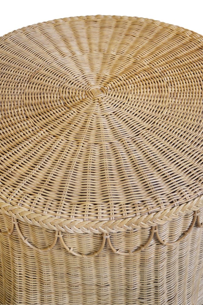 Worlds Away - Round Coffee Table With Scalloped Detail In Natural Woven Rattan - GIADA view 5