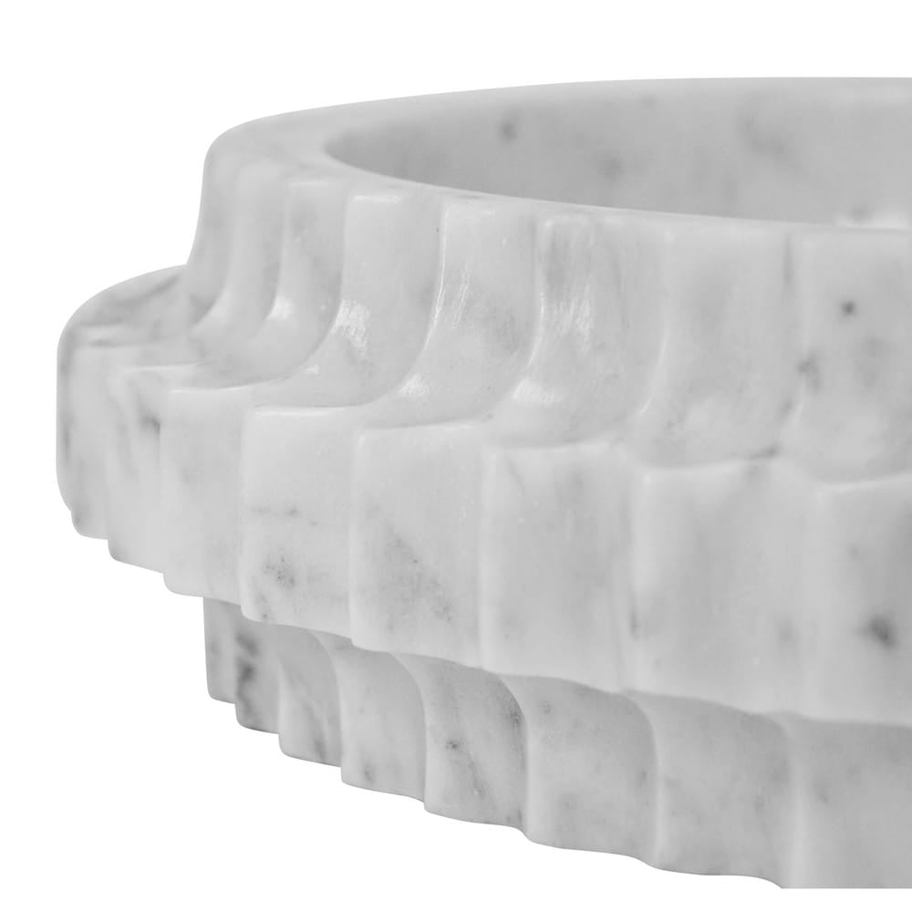 Worlds Away - Round Marble Tray With Carved Edges - OLIN view 5