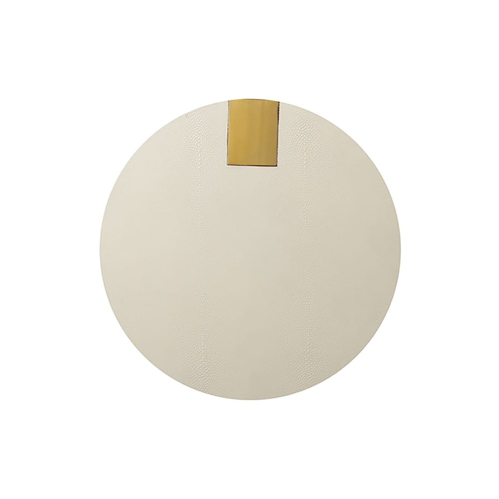 Worlds Away - Round Side Table In Ant Brass & Cream Faux Shagreen - HARRINGTON CS view 4