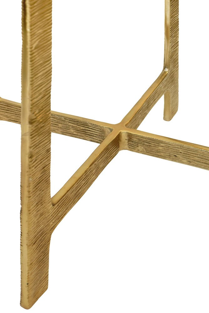 Worlds Away - Round Side Table With Hammered Brass Base And Thick Poured Glass Top - RICKY view 5