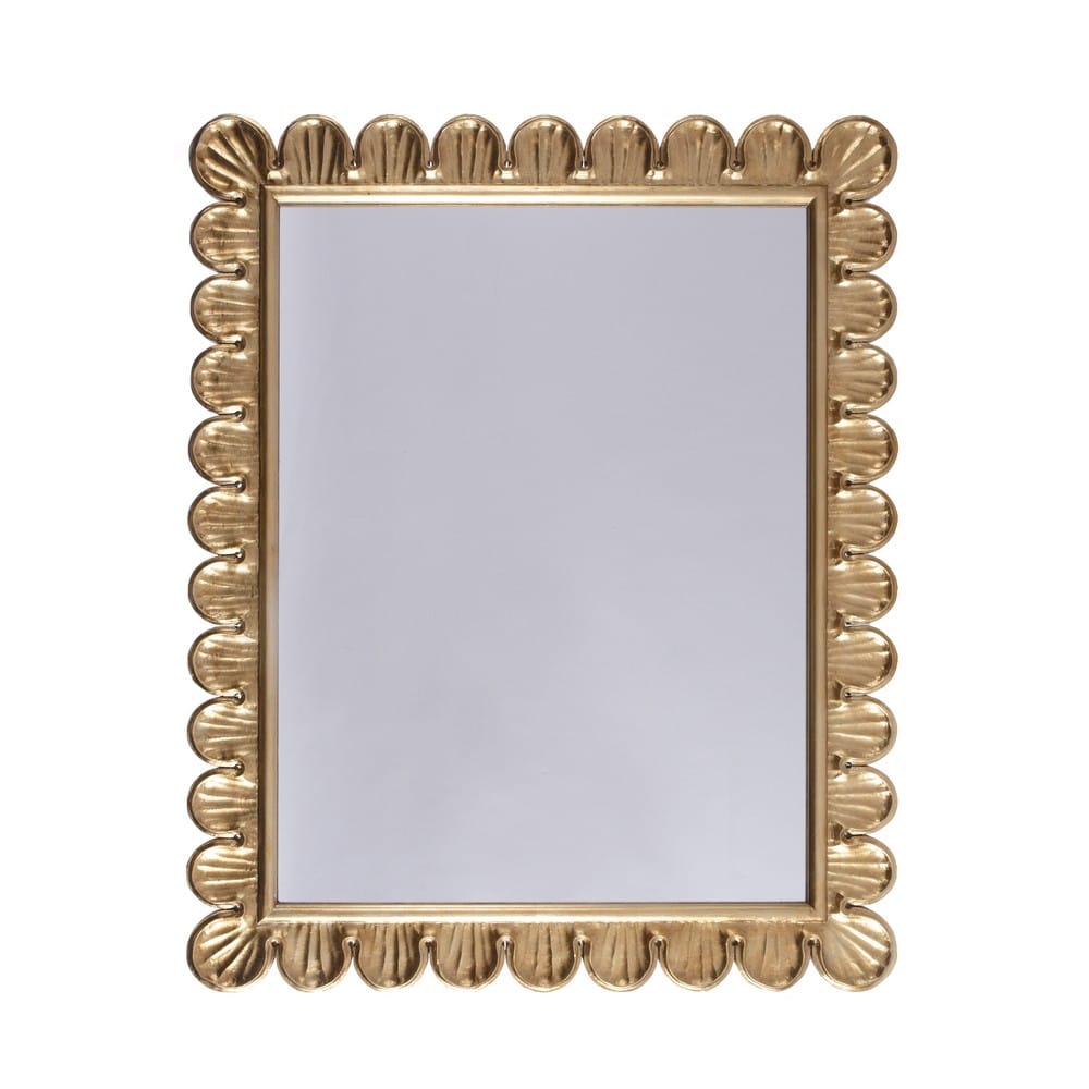 Worlds Away - Scalloped Edge Frame Mirror In Gold Leaf - ELIZA G view 1