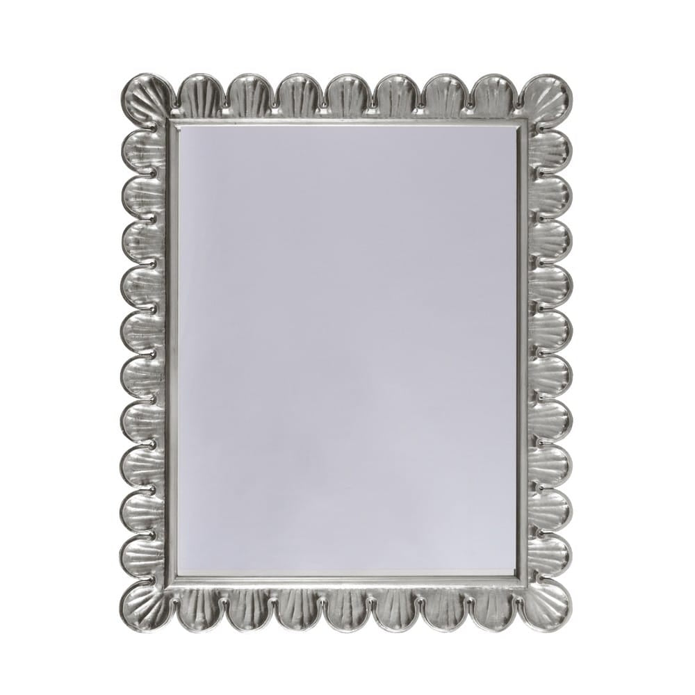 Worlds Away - Scalloped Edge Frame Mirror In Silver Leaf - ELIZA S view 1