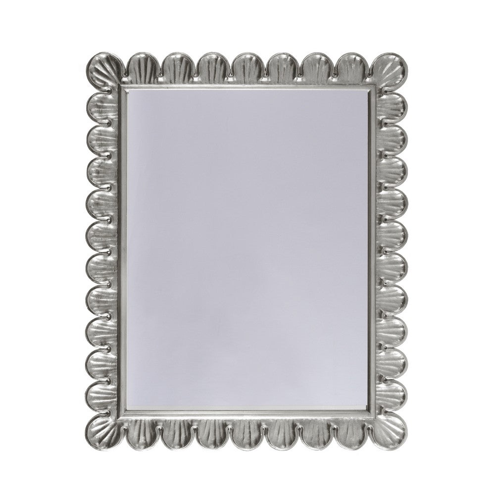 Worlds Away - Scalloped Edge Frame Mirror In Silver Leaf - ELIZA S view 1