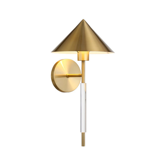 Worlds Away - Sconce With Acrylic Pole And Triangular Metal Shade In Antique Brass - TALON ABR view 2