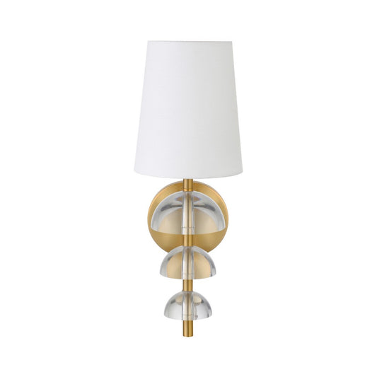 Worlds Away - Sconce With Stacked Acrylic Hemisphere Detail In Antique Brass - DEMI ABR view 2