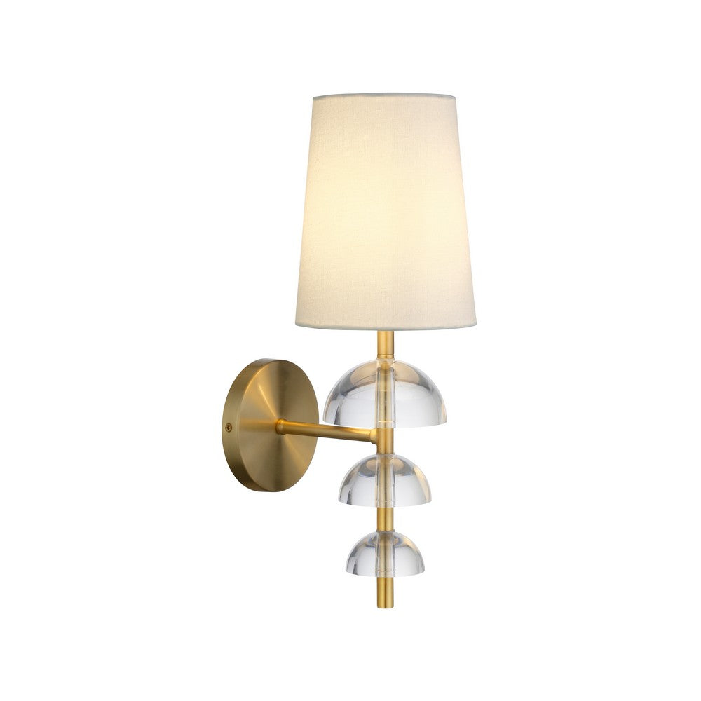 Worlds Away - Sconce With Stacked Acrylic Hemisphere Detail In Antique Brass - DEMI ABR view 3