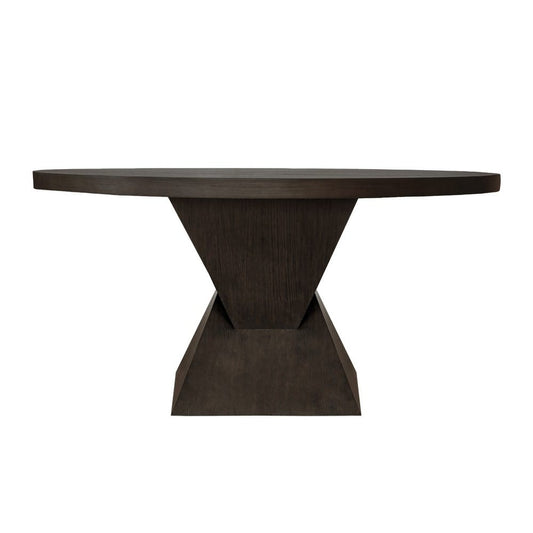 Worlds Away - Sculptural Base Dining Table In Dark Espresso Oak - NEWPORT ES view 2
