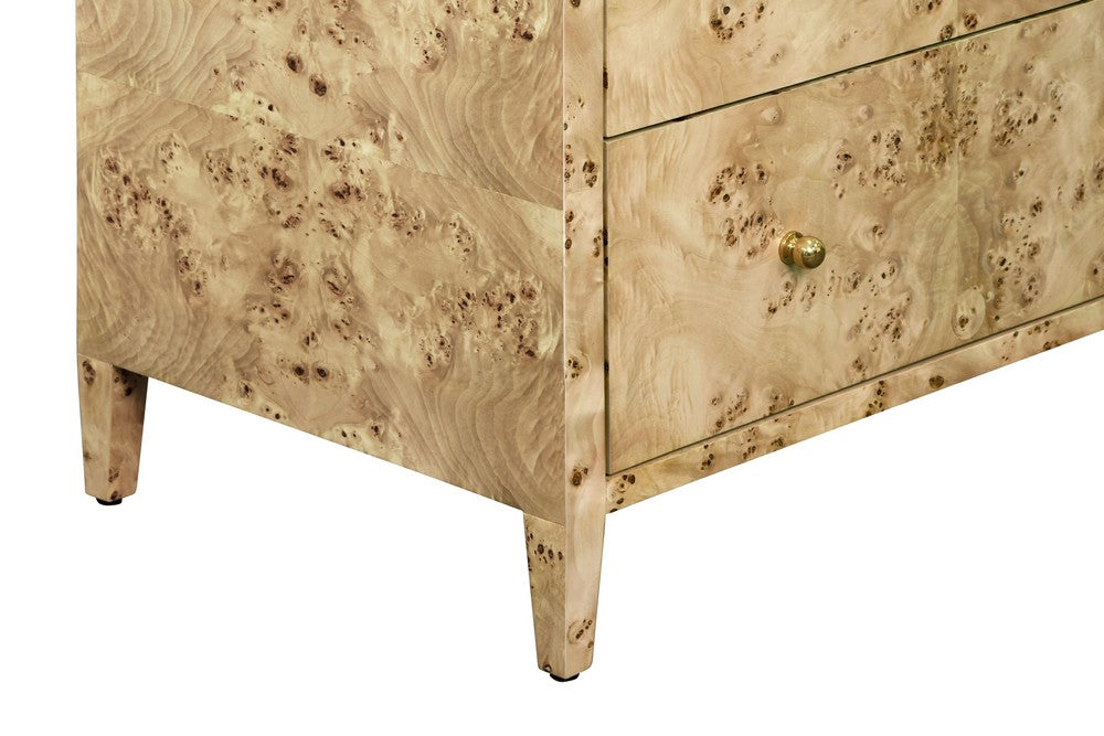 Worlds Away - Seven Drawer Chest In Burl Wood - CARNEGIE BW view 7