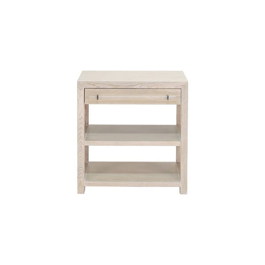 Worlds Away - Side Table In Cerused Oak/Includes Brass & Nickel Hrdwr Options W Acrylic Rod - GARBO CO view 2