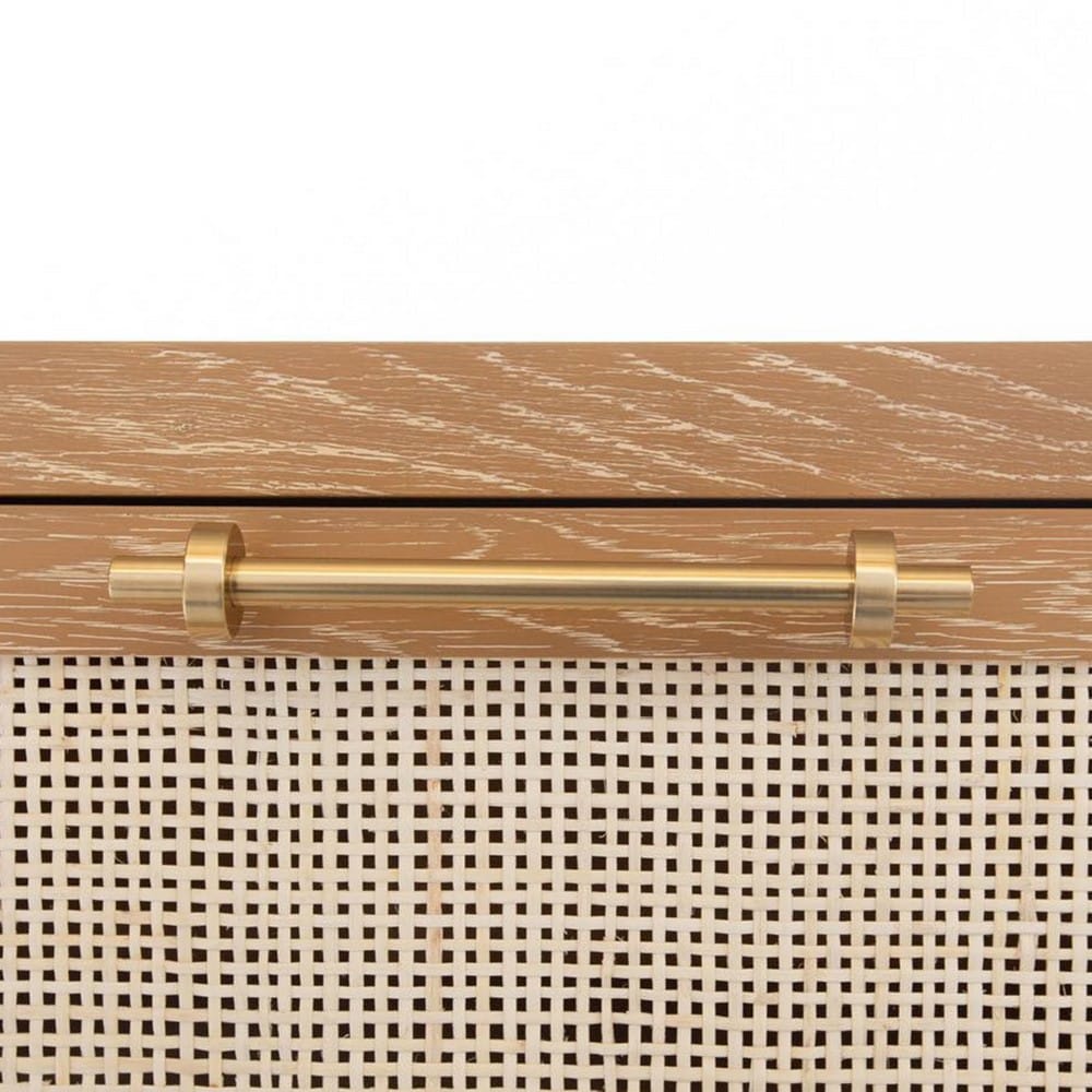 Worlds Away - Six Drawer Cane Front Chest With Brass Hardware In Cerused Oak Finish - CARLA CO view 5