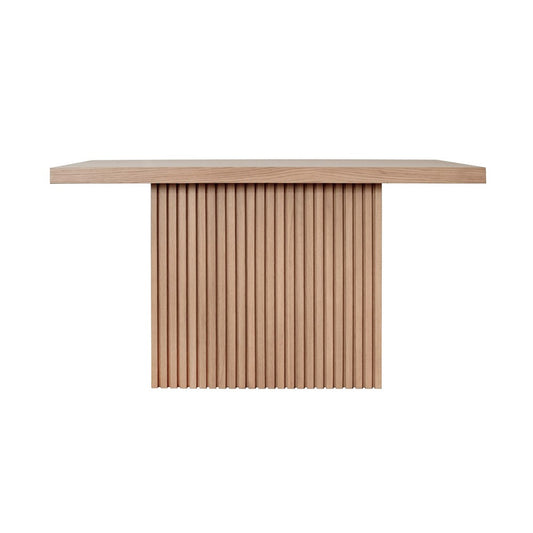 Worlds Away - Slatted Pedestal Base Console Table In Natural Oak - VANNA NO view 2