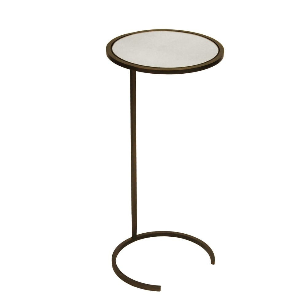 Worlds Away - Small Round Cigar Table Bronze With Antique Mirror Top - MONACO BRZ view 1