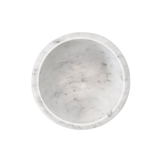 Worlds Away - Small White Marble Bowl With Brass Base - REVE SM view 2