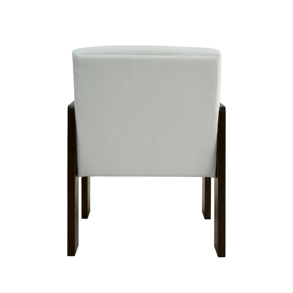 Worlds Away - Square Arm Wooden Accent Chair In Espresso Oak With Performance White Linen Upholstery - ASTOR ES view 4