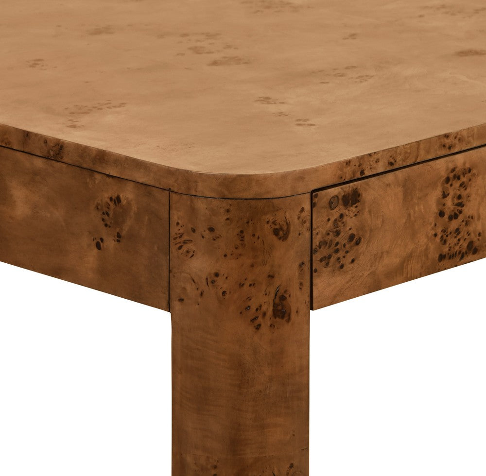 Worlds Away - Square Two Drawer Curved Corner Game Table In Dark Burl Wood - JETT DBW view 4
