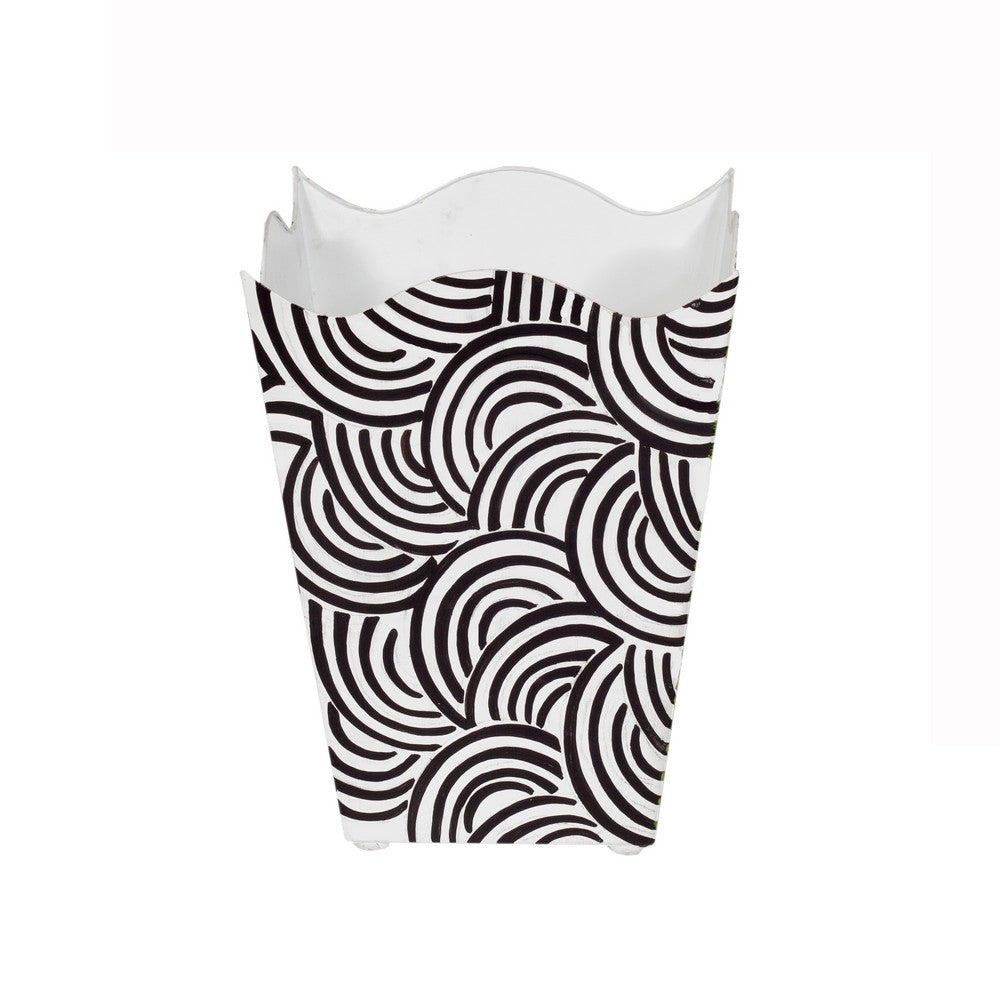 Worlds Away - Square Wave Top Wastebasket, Style:Breaker, Color:Black - WBWBREAKERBL view 1