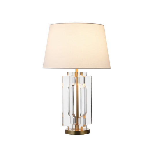Worlds Away - Stacked Acrylic Square Table Lamp With Antique Brass Parts - HAVEN ABR view 2