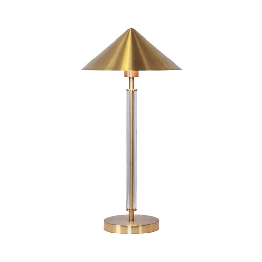 Worlds Away - Table Lamp With Acrylic Pole And Triangular Metal Shade In Antique Brass - TATE ABR view 2