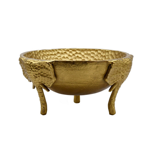 Worlds Away - Textured Brass Bowl With Elephant Feet Detail - ELEPHA view 2