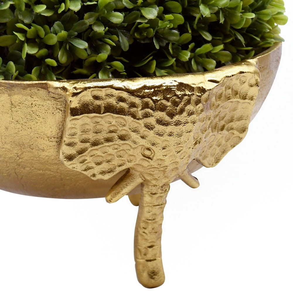Worlds Away - Textured Brass Bowl With Elephant Feet Detail - ELEPHA view 5