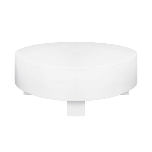 Worlds Away - Thick Top Coffee Table With Cross Base In White Lacquer - OSLO WH view 2
