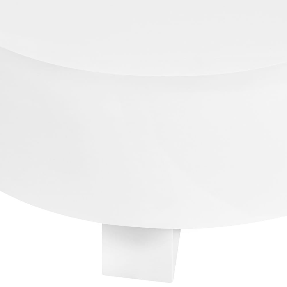 Worlds Away - Thick Top Coffee Table With Cross Base In White Lacquer - OSLO WH view 4